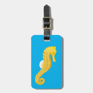 Yellow Seahorse Luggage Tag