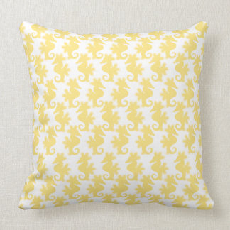 Yellow Seahorse Pattern Cushion