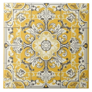 Yellow Seamless Portuguese Ceramic Tile