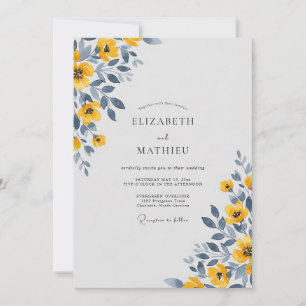 Yellow Serene Watercolor Wedding Invitation