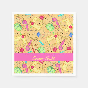 Yellow Sewing Notions Art Name Personalizd Napkin