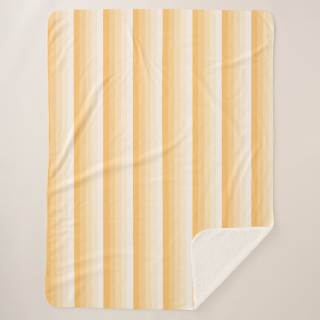 Yellow shadow stripes sherpa blanket (Front)