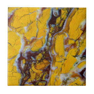 Yellow Shattuckite Ceramic Tile