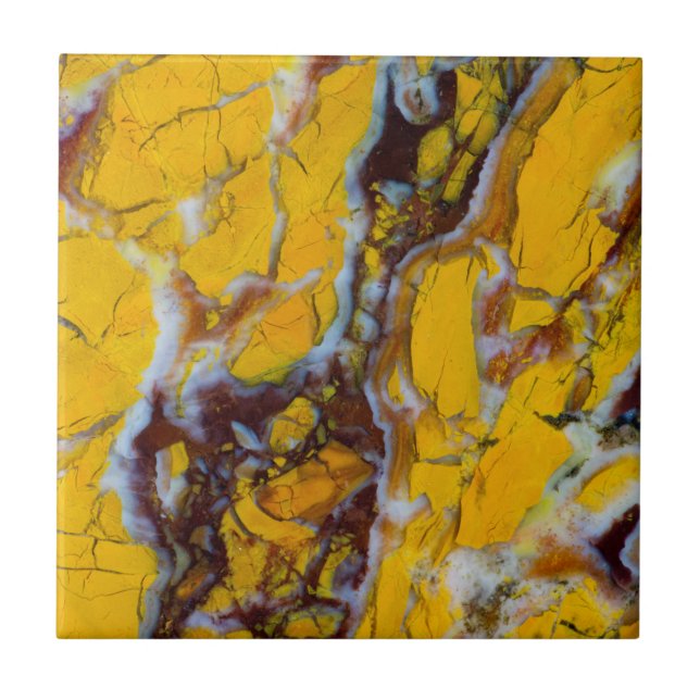 Yellow Shattuckite Ceramic Tile (Front)