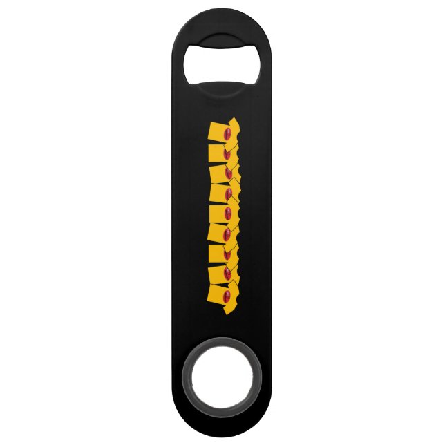 Yellow Shirt Bottle Opener-Black (Front)