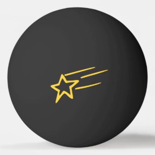 Yellow Shooting Star Outline on Black Ball