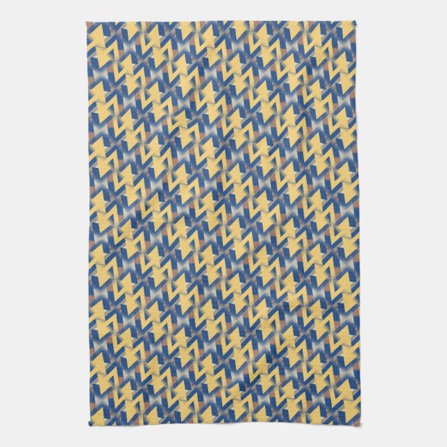 Yellow + Silver Blue Triangulars Pattern Cloth (Vertical)