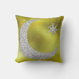 Yellow & Silver Celestial Cushion