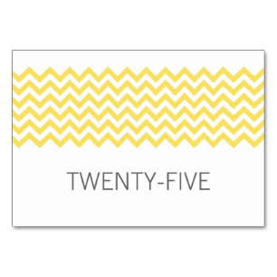 Yellow Simple Chevron Table Card