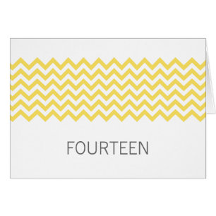 Yellow Simple Chevron Table Number Card