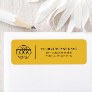 Yellow Simple Elegant Business Logo Return Address Label