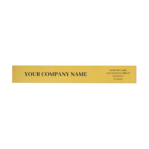 Yellow Simple Elegant Minimalist Custom Business  Wrap Around Label