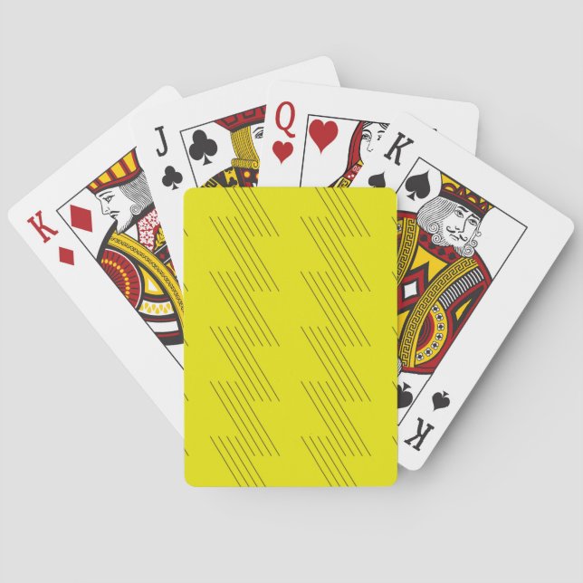 Yellow, simple, modern, bold, trendy graphic playing cards (Back)