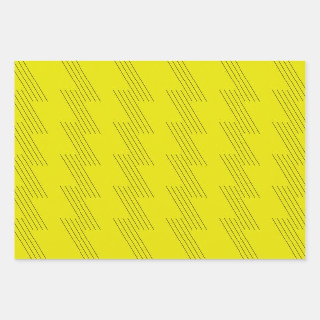 Yellow, simple, modern, bold, trendy graphic wrapping paper sheet (Front)