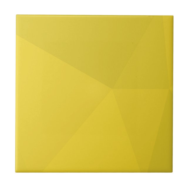 Yellow, simple, modern, cool, geometric trendy art ceramic tile (Front)