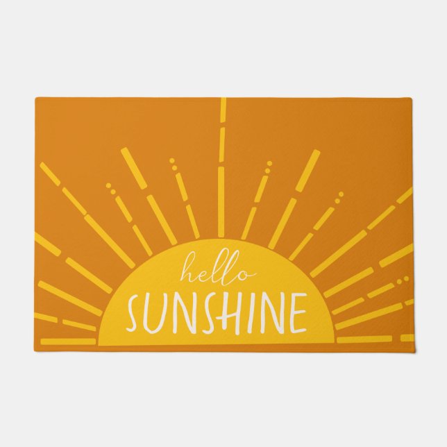 Yellow Simple Modern Hello Sunshine   Doormat (Front)