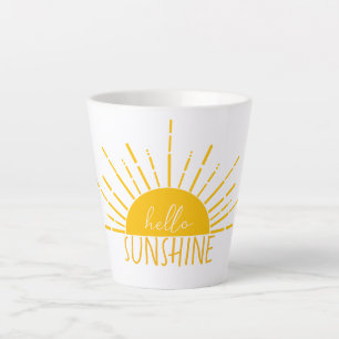 Yellow Simple Modern Hello Sunshine    Latte Mug
