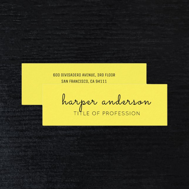 Yellow Simple Modern Professional Mini Business Card (Creator Uploaded)
