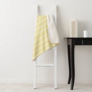 Yellow Simple Modern Stripe Pattern Sherpa Blanket