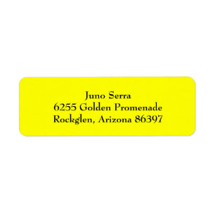 Yellow Simple Plain Return Address Labels