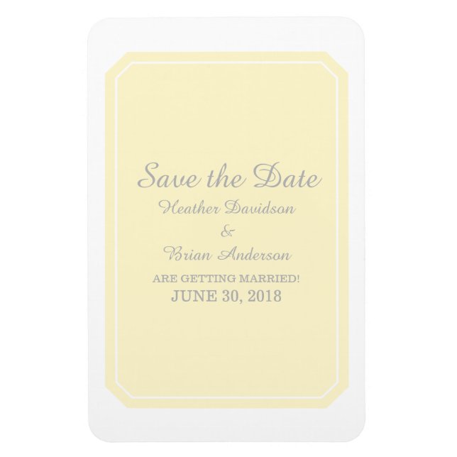 Yellow Simply Elegant Save the Date Magnet (Vertical)