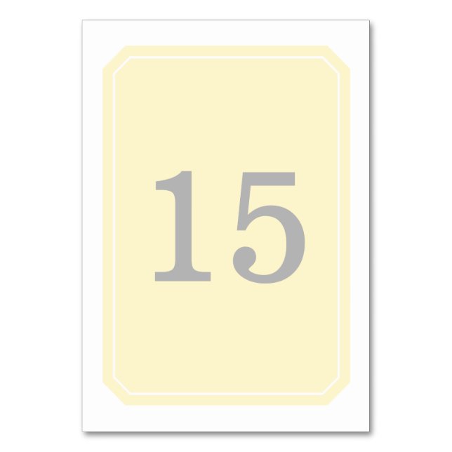 Yellow Simply Elegant Table Card (Front)