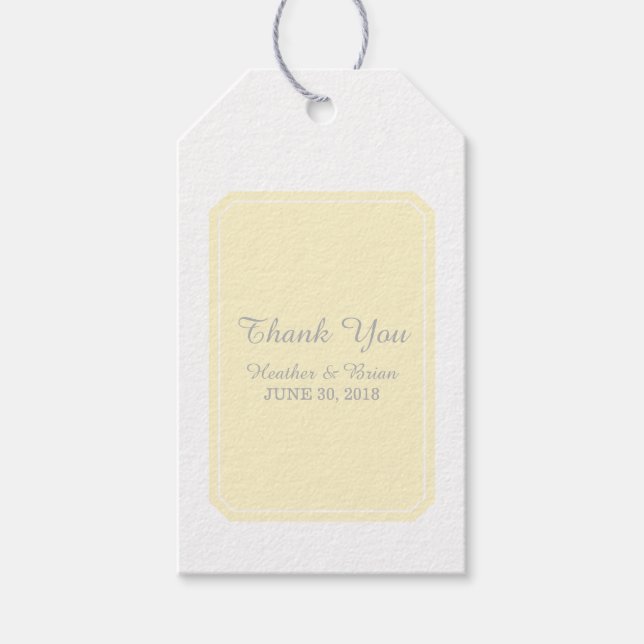 Yellow Simply Elegant Wedding Gift Tags (Front)