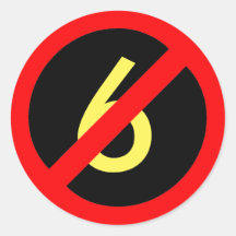 Yellow Six Red Circle Slash Sticker for All