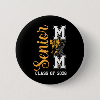 Yellow Sketll Bow Senior Mum Cl Of 2026 Graduation 6 Cm Round Badge