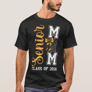 Yellow Sketll Bow Senior Mum Cl Of 2026 Graduation T-Shirt