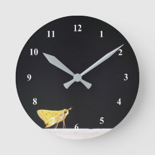 Yellow Skipper Butterfly Clock