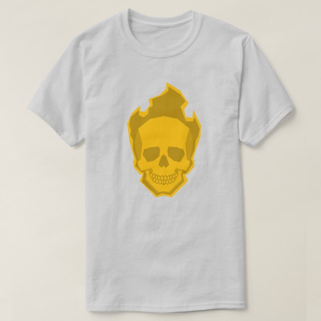 Yellow Skull Graphic T-Shirt – Bright Skull Design (Design Front)