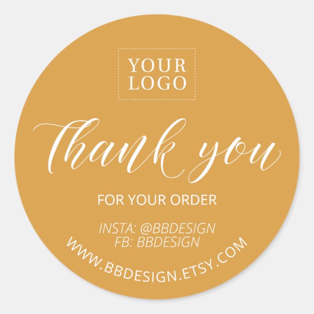 Yellow | Small Business Thank you package sticker (Front)