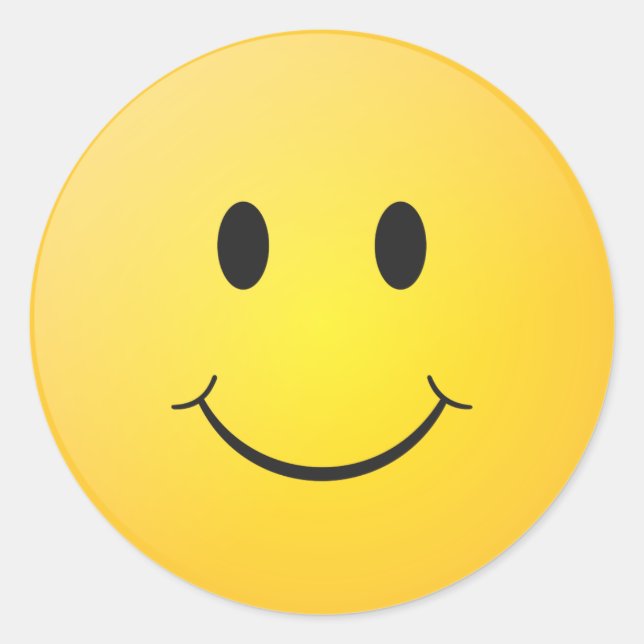 Yellow smile classic round sticker (Front)
