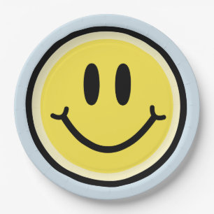 Yellow Smile Paper Plate