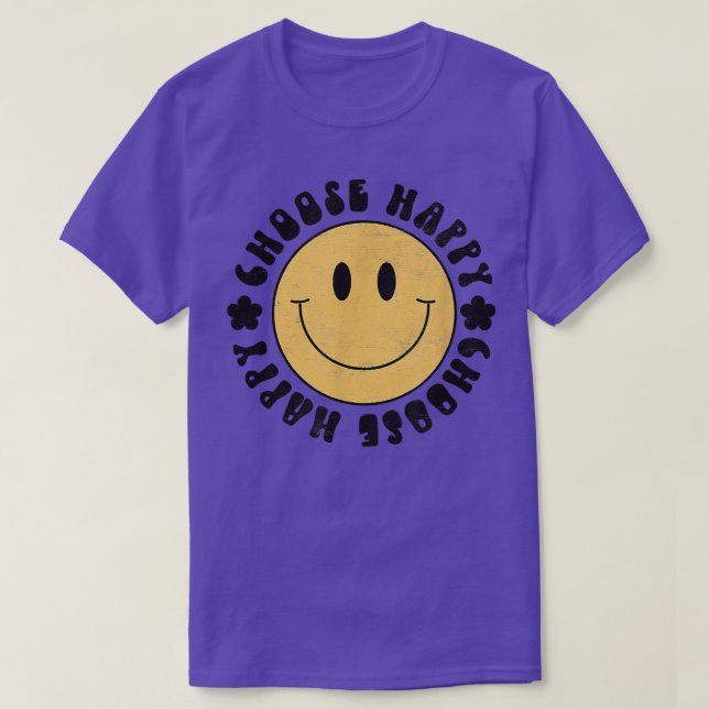 Yellow Smile Smiling Face Choose Happy Happiness M T-Shirt (Design Front)