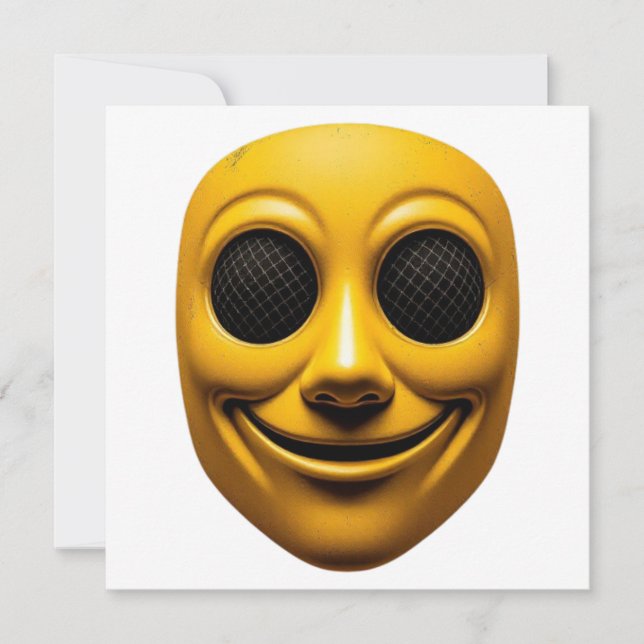 Yellow Smiling Mask Invitation (Front)