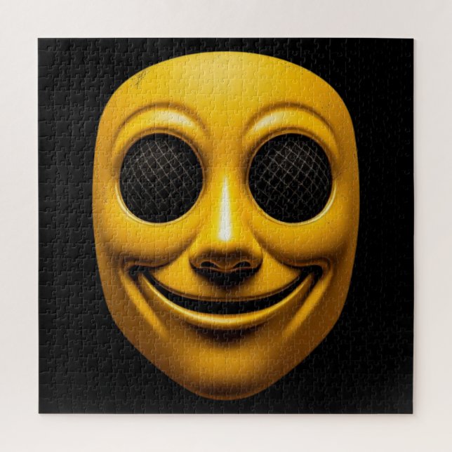 Yellow Smiling Mask Jigsaw Puzzle (Vertical)