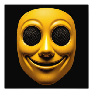 Yellow Smiling Mask Photo Print