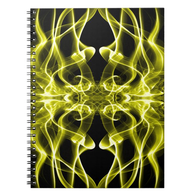 Yellow Smoke Symmetrical Minimalist Black Notebook (Front)