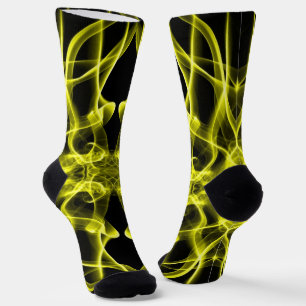 Yellow Smoke Symmetrical Minimalist Black Socks