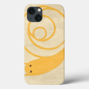 Yellow Snail on Cream Background iPhone 13 Case