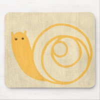 Yellow Snail on Cream Background