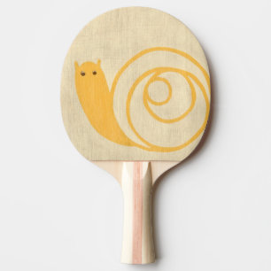 Yellow Snail on Cream Background Ping Pong Paddle