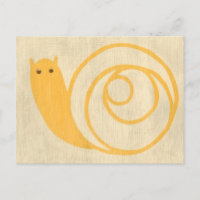 Yellow Snail on Cream Background