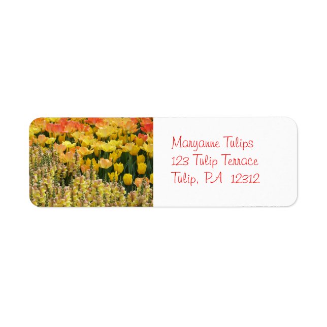 Yellow Snapdragons Return Address Label (Front)