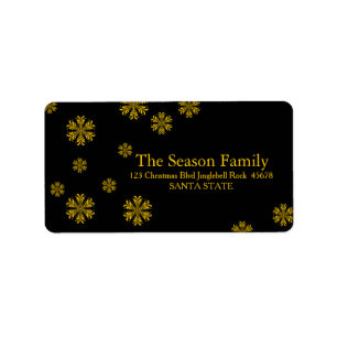 yellow Snowflake chalkboard address label