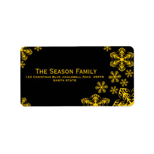 yellow Snowflakes chalkboard address label