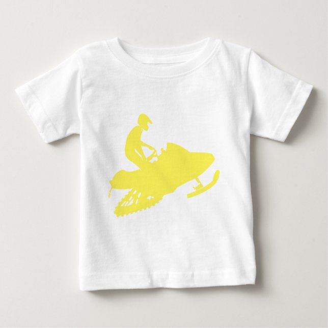 Yellow-Snowmobiler Baby T-Shirt (Front)