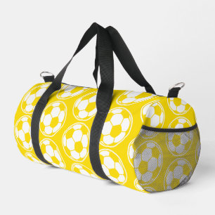 Yellow Soccer Ball Pattern Screwball Graphics Duffle Bag